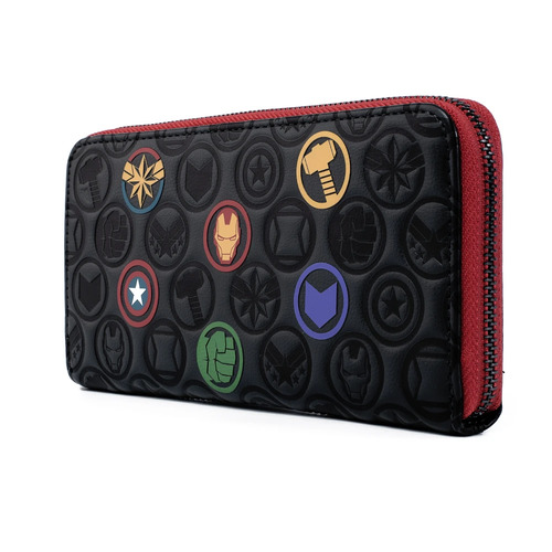 Loungefly Marvel Avengers Debossed Icons Zip Around Wallet - New, With Tags