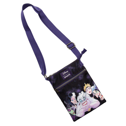 Loungefly Disney Villains Acid Wash Passport Crossbody Bag - New, Mint Condition