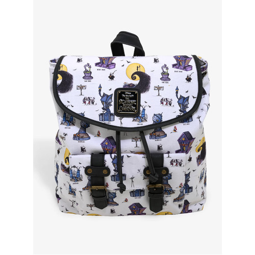 Loungefly Disney The Nightmare Before Christmas Halloween Town Rucksack Backpack - BoxLunch Exclusive - New, With Tags