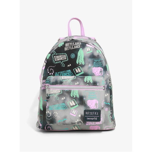 Loungefly Beetlejuice Pastel Tie-Dye Icons Mini Backpack - New, With Tags