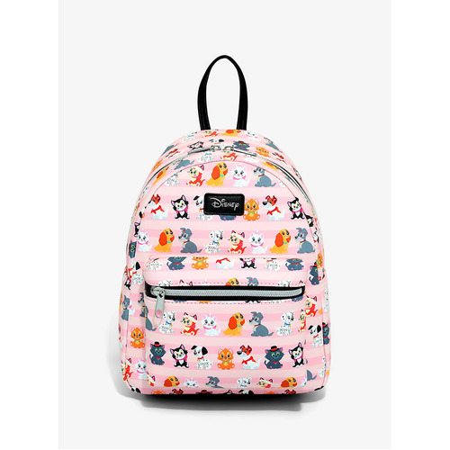 Loungefly Disney Cats & Dogs Pink Striped Mini Backpack - New, With Tags