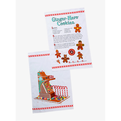 Marvel The Avengers Eat The Universe Gingerbread Kitchen Towel Set - New, With Tags