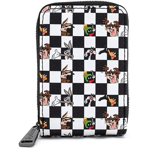Loungefly Looney Tunes Black And White Checkered Character Accordion Wallet - New, With Tags