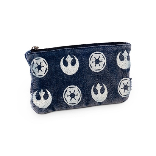 Loungefly Star Wars Rebel And Imperial Symbols Denim Pouch - New, With Tags