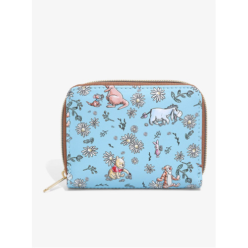 Loungefly Disney Winnie The Pooh Sketch Daisies Mini Zip Wallet - New, With Tags