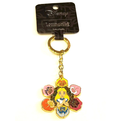 Loungefly Disney Alice In Wonderland Wildflowers Metal Key Chain - New, With Tags
