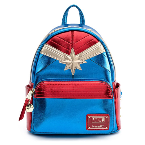 Loungefly Marvel's Captain Marvel Metallic Mini Backpack - New, With Tags