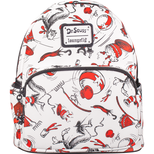 Loungefly Dr Seuss The Cat In The Hat All Over Print Mini Backpack - New,  With Tags