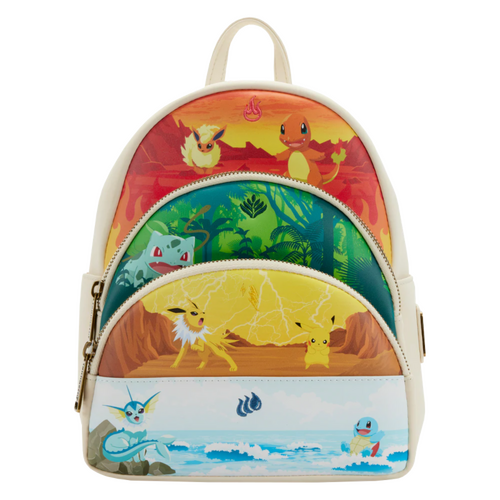 Loungefly Pokemon Elements Triple Pocket Mini Backpack - New, With Tags