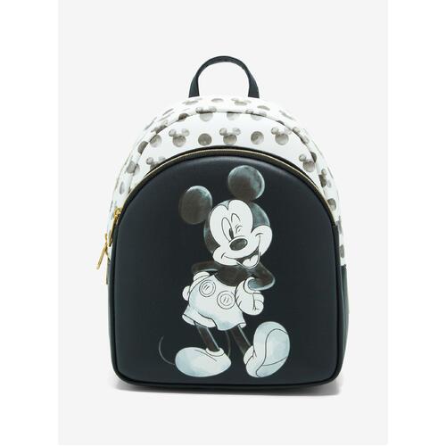 Loungefly Disney Mickey Mouse Black & White Icon Mini Backpack - New, With Tags