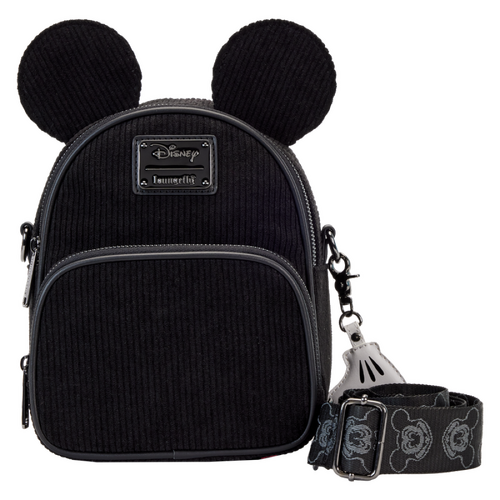 Loungefly Disney Mickey Mouse Disney: D100 - Classic Corduroy Convertible Mini Backpack/Crossbody - New, With Tags