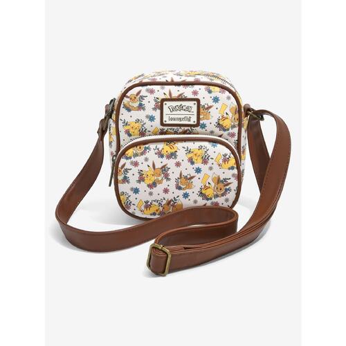 Loungefly Pokemon Pikachu & Eevee Floral Crossbody Bag - New, With Tags