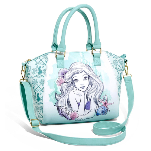 Loungefly Disney The Little Mermaid Ariel Green Watercolor Satchel Bag - Hot Topic Exclusive - New, With Tags