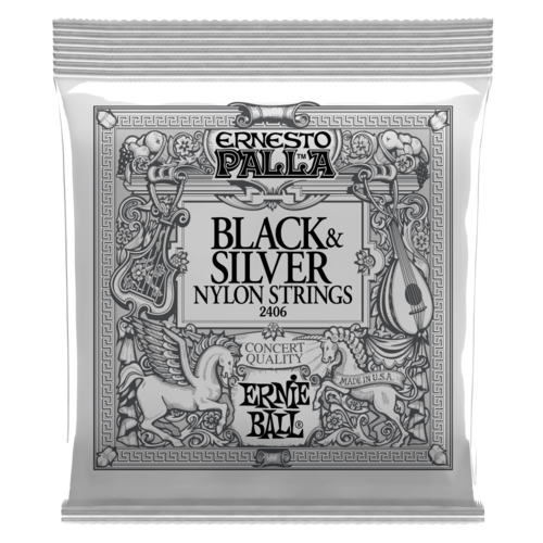 Ernie Ball 'Ernesto Palla' Classical Black & Silver Nylon Strings 2406 - Plain Ends