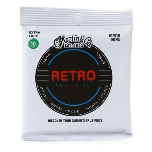 Martin Retro Monel Acoustic Guitar Strings Extra Light MM10