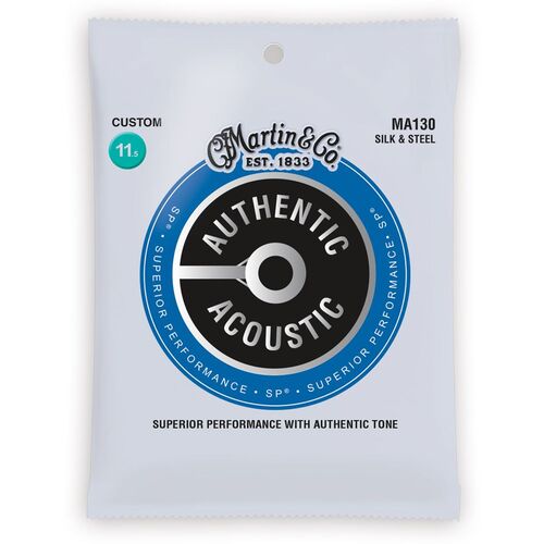 Martin MA130 SP Silk and Steel Authentic Acoustic Guitar Strings Silk and Steel 11.5-47