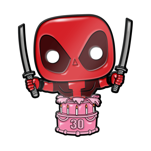 Marvel Deadpool Birthday Cake Pin/Badge By Marvel Collector Corps - New, Sealed
