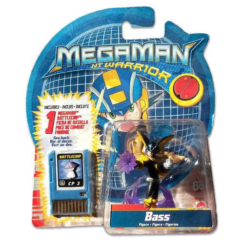 MegaMan NT Warrior Figurine - Bass (With Battlechip) - New, Sealed