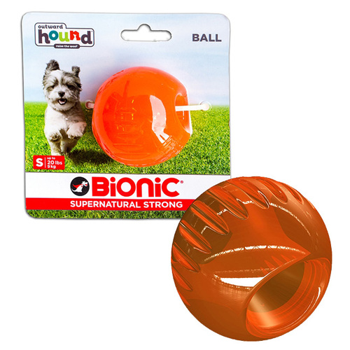 Bionic Ball by Outward Hound - Super Durable Ball Toy - Small, Orange