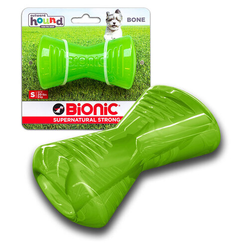 Bionic Bone by Outward Hound - Super Durable Bone Toy - Small, Green