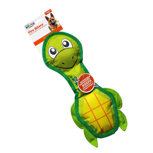 Fire Biterz Sea Turtle Durable Squeaker Dog Plush Toy By Outward Hound - Medium - New, With Tags
