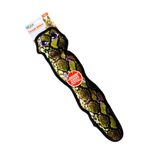 Tough Skinz Rattle Snake Durable Squeaker Dog Plush Toy By Outward Hound - Large - New, With Tags