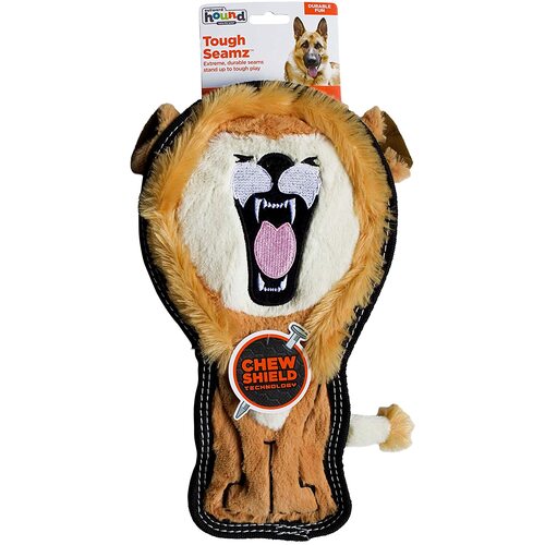Tough Seamz Lion Durable Squeaker Dog Plush Toy By Outward Hound - Medium - New, With Tags