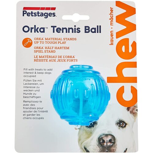 Outward Hound Orka Tennis Ball - Durable Dental Treat Toy - Medium, Blue - New
