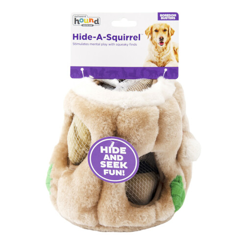 Hide A Squirrel by Outward Hound - Plush Dog Toy Puzzle - Large, With 3 Squirrels