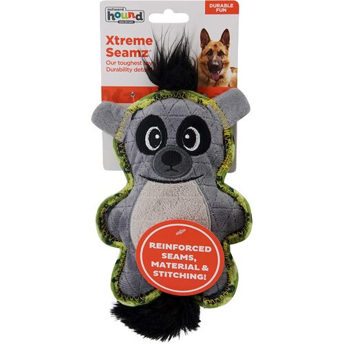 Extreme Seamz Lemur Durable Squeaker Dog Plush Toy By Outward Hound - Small - New, With Tags