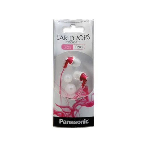 Panasonic (Pink) In-Ear RP-HJE120-P Headphones Earbud - Ear ErgoFit Drops -