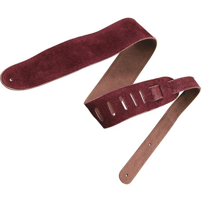 Perri's Guitar Strap 100% Suede Leather - Burgundy