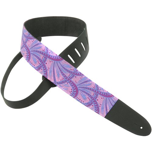 Perri's Guitar Strap 100% Leather - Art Print Fabric Designs P25M-88