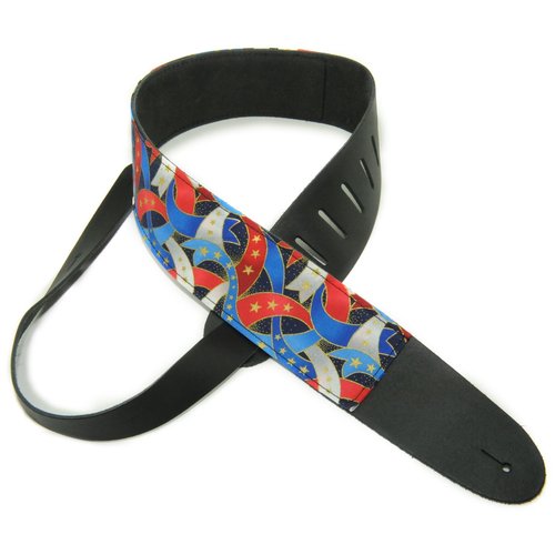 Perri's Guitar Strap 100% Leather - Art Print Fabric Designs P25M-65