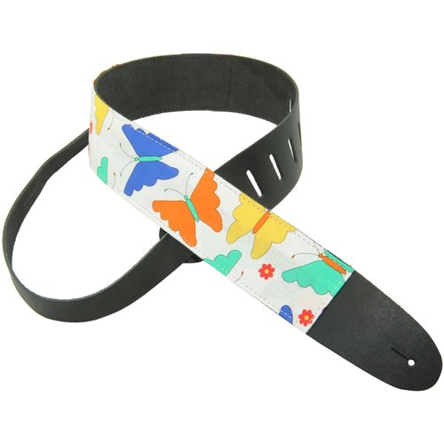 Perri's Guitar Strap 100% Leather - Art Print Fabric Designs P25M-95