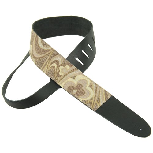 Perri's Guitar Strap 100% Leather - Art Print Fabric Designs P25M-97