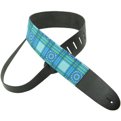 Perri's Guitar Strap 100% Leather - Art Print Fabric Designs P25M-93