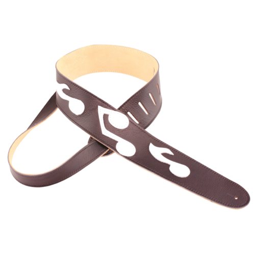 Perri's Guitar Strap 100% Leather - Music Notes