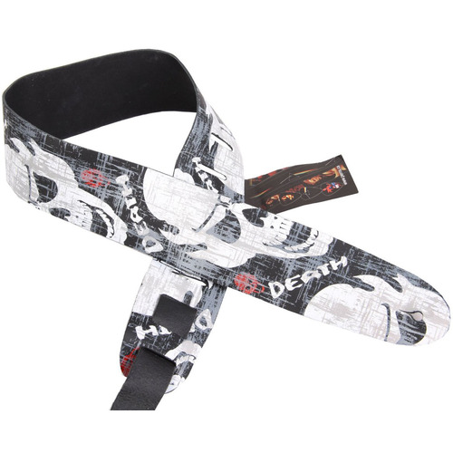 Perri's Guitar Strap 100% Leather - Screen Printed Death""