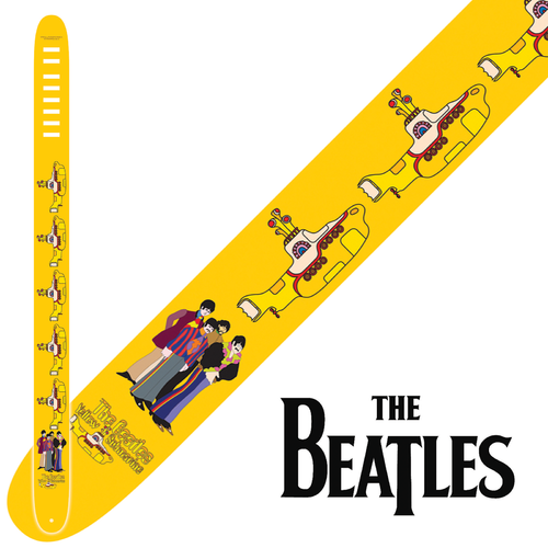 Perri's Guitar Strap Vegan Friendly Vinyl - Beatles Yellow Submarine - Licensed Item - Hi-Res Imaging