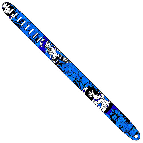 Perri's Guitar Strap 100% Leather - Tattoo Johnny Series - Blue Nurses