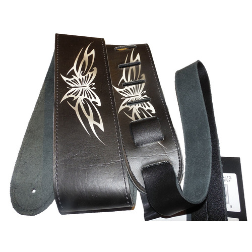 Perri's Guitar Strap 100% Leather - High Resolution Design Butterflies - New With Tags