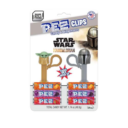 Pez Star Wars The Mandalorian & The Child (Grogu aka Baby Yoda) Clips Candy & Dispensers Pack - New, Sealed