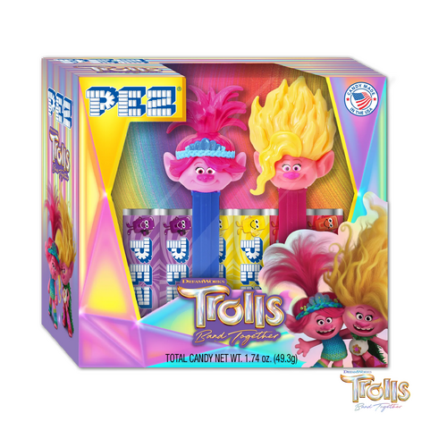 Pez Trolls Band Together Poppy & Viva Candy & Dispensers Gift Set - New, Sealed