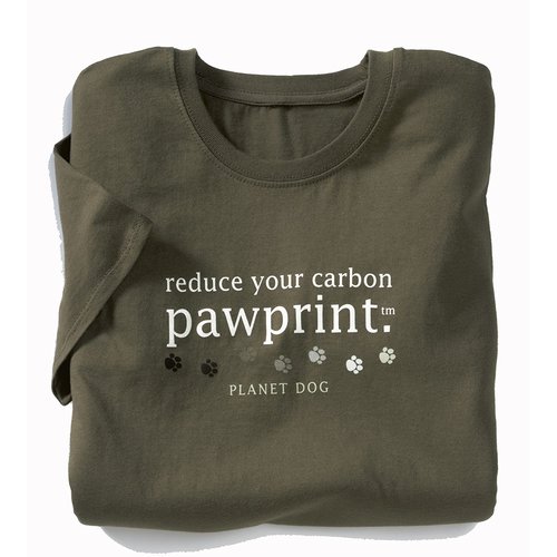 Planet Dog Green T - "Reduce Your Carbon Pawprint" Women's T-Shirt - New  [Size: XL]