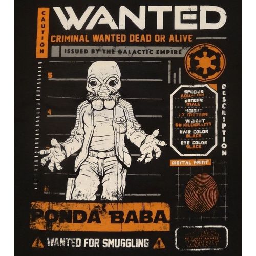 Funko POP! Star Wars Smugglers Bounty Cantina T-Shirt New [Size: Large] [Style: Ponda Baba]