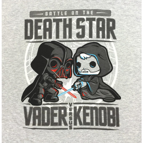 FUNKO POP Star Wars Death Star Darth Vader vs Obi-Wan Kenobi T-Shirt Brand New [Size: XXL]