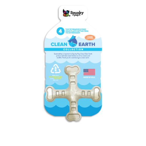 Clean Earth Recycled Crossbones Dog Toy By Spunky Pup - Small/Medium - New, With Tags