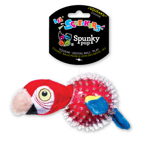 Lil Squeakers Parrot Ball Dog Toy By Spunky Pup - Small - New, With Tags