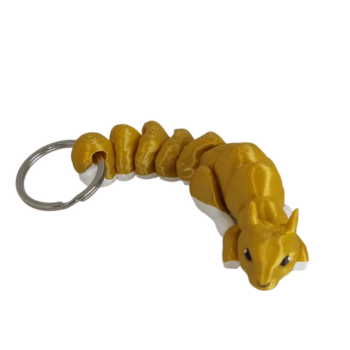 Supportive Solutions 3D Printed Squirrel Flexi Bag Charm Keychain - One Size - New, Handmade